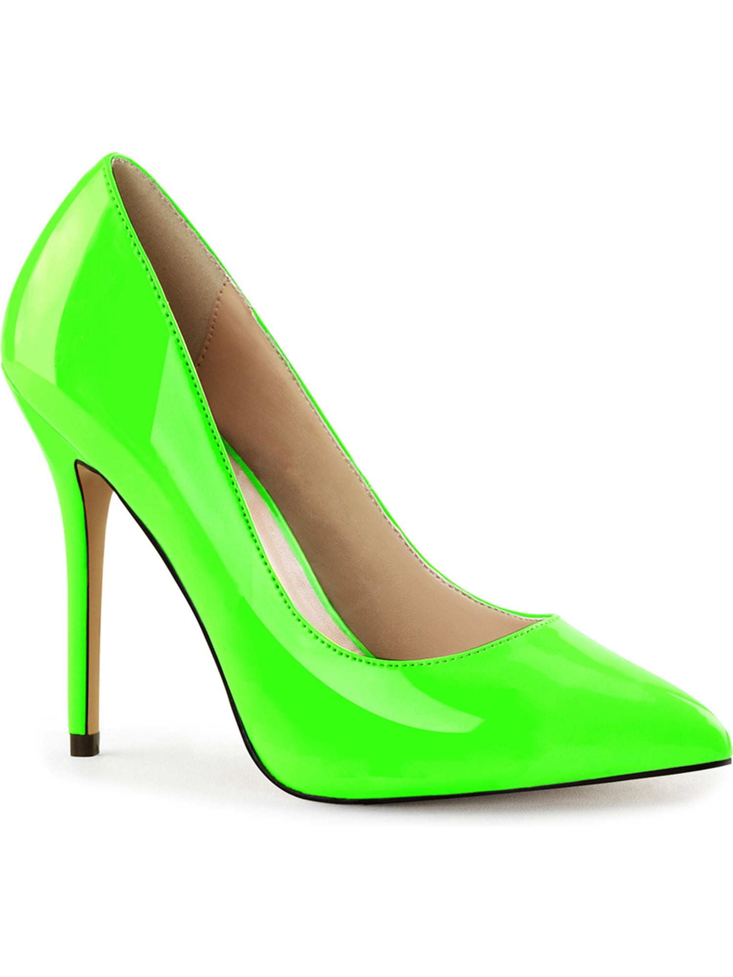 Pleaser - Womens Neon Green Shoes Pointed Toe Pumps Bright Patent ...
