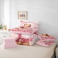 thumbnail image 6 of Erosebridal Kawaii Animal Capybara 7-Piece Bedding Comforter Set,Pink Flowers Cherry Blossom King Bedding Sets For Kids ,Reversible Pink, 6 of 7