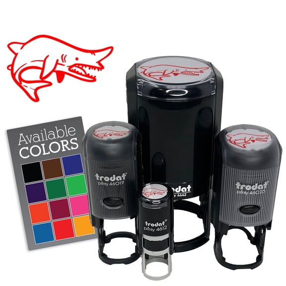 Goblin Shark Ugly Fish Self-Inking Rubber Stamp for Stamping Ink Stamper Crafting Planners - 1/2 Inch Mini - Black Ink