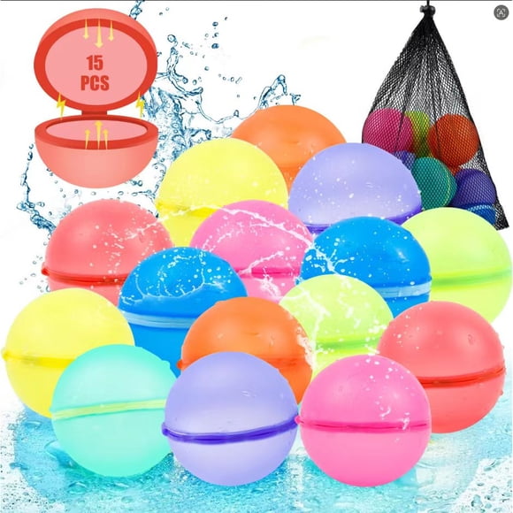 Reusable Water Balloons 24 Pack, Self-Sealing Refillable Silicone Water Balls, 2.8 Inch Summer Outdoor Water Toys for Pool, Beach, Backyard and Family Activities