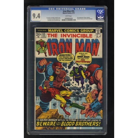 Iron Man #55 CGC NM 9.4 White Pages 1st Appearance Thanos Drax! Comic Book