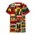 thumbnail image 5 of JTZGDY Western Shirts for Women Vintage African Dashiki Print Summer Short Sleeve Casual V Neck Contrast Color Ethnic T-Shirts Trendy Ladies Flowy Tunic Blouse Orange#02 M, 5 of 6