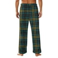 thumbnail image 4 of Evdexr Mens Plaid Pajama Pants Wide Leg Cotton Pajamas Drawstring Twill Halloween Sleepwear Lounge Flannel Plus Size Stretch Fleece Pj Pants with Pockets Green L, 4 of 5