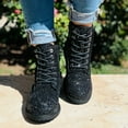 thumbnail image 4 of Black Magic Sequin Combat Boots*, 4 of 7