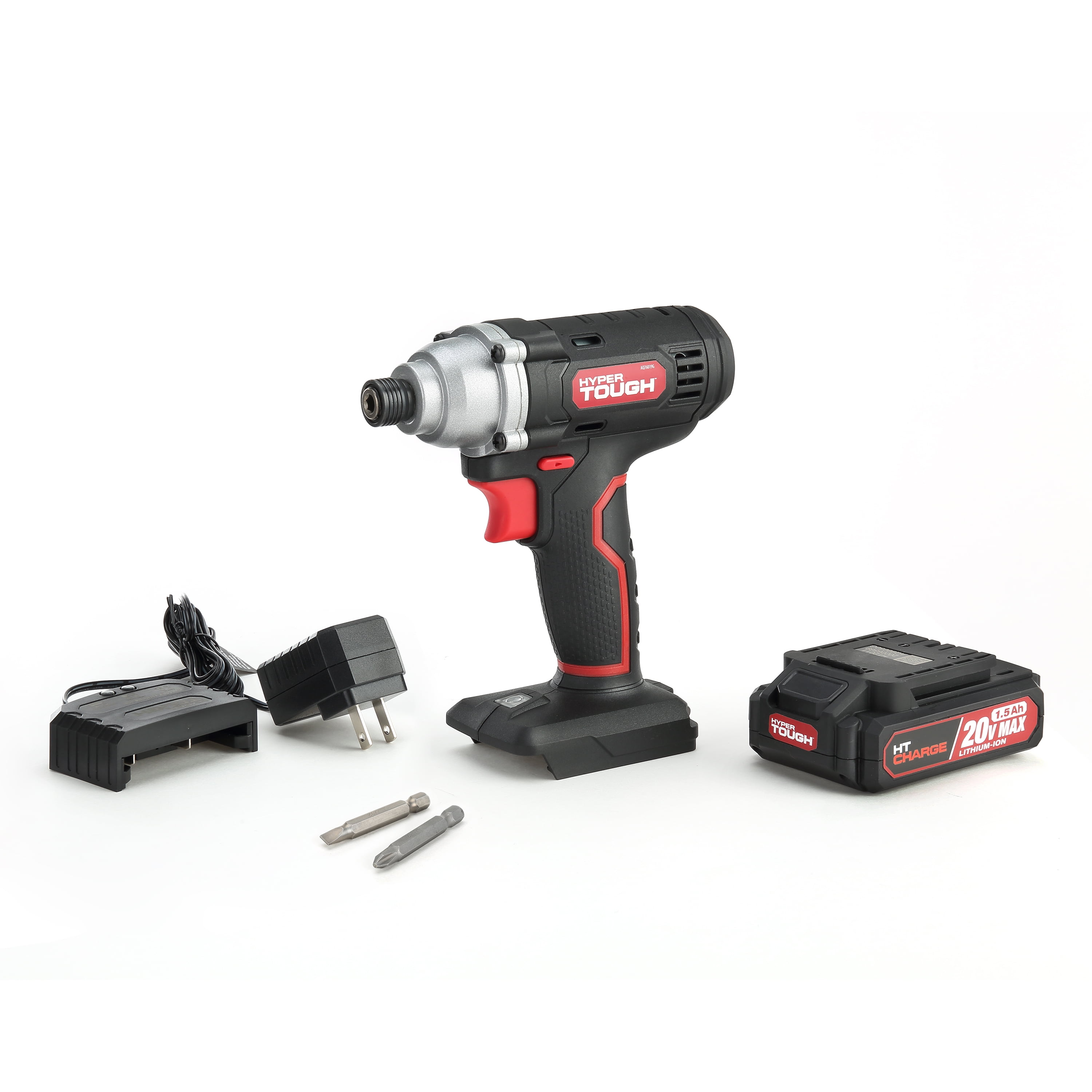 Hyper Tough 20V Max Lithium-Ion Cordless Impact Driver, 1/4 inch Quick Release Chuck with 1.5Ah Lithium-ion Battery & Charger, Bit Holder & LED Light