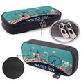 thumbnail image 4 of Lsque Let's go Travel Printed Big Capacity PU Leather Pencil Case Large Pencil Pouch Stationery Pen Bag Pencil Holder for Teen, 4 of 6