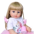thumbnail image 4 of Muñeca renacida Decdeal Reborn Dolls 22 pulgadas de silicona de cuerpo completo realista bebé suave al tacto Real muñeca ponderada para niños pequeños con pelo rubio Decdeal Muñeca renacida, 4 of 7