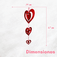 thumbnail image 3 of ADORNO DE PAPEL PICADO CORAZONES COLGANTES COLOR ROJO. 5 TIRAS, 3 of 5