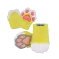 thumbnail image 4 of Pantuflas peludas con forma de pata de animal para cosplay, fiestas, bailes de máscaras Amarillo, 4 of 8