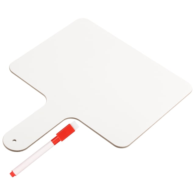 Paddle de respuesta borrable en seco Uxcell, 10" x 8" Paddle de subasta de madera de doble cara, blanco
