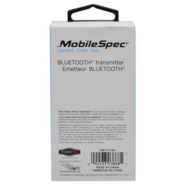 MobileSpec MBS13190 Bluetooth Dongle TV Transmitter Walmart