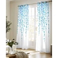 thumbnail image 5 of Blue Polka Dots Sheer Curtains 84 Inch Length 2 Panels Set for Living Room/Bedroom, Watercolor Abstract Art Retro Kitchen Curtains Grommet Semi-Sheer Curtains Drapes Voile Window Treatments 42"x84"x2, 5 of 7