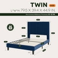 thumbnail image 6 of Einfach Twin Bed Frame, Platform Bed with Upholstered Velvet Vertical Channel Headboard, Blue, 6 of 7