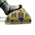 thumbnail image 5 of Geometric Foot Rest, Ornate Curved Stripes in Circles Contemporary Abstract and Retro Style, Non-Slip Backing Adjustable Ergonomic Memory Foam Leg Support for Office, Grey Yellow White, by Ambesonne, 5 of 5