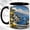 Black, variant on Lemon Coast Coffee Mug, Mediterranean Seaside Mug, Ceramic 11 oz