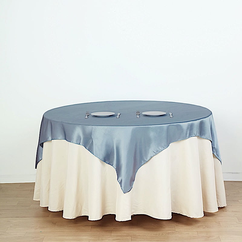 BalsaCircle 60" x 60" Square Satin Table Overlays Wedding Party