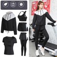 thumbnail image 2 of Chándales sin costuras para mujer, conjunto de Yoga, ropa deportiva de entrenamiento, ropa de gimnasio, Top corto de manga larga, mallas de cintura alta, trajes deportivos, 2 of 5