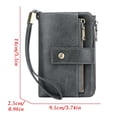 thumbnail image 3 of Women’s RFID Blocking Leather Wallet - Vintage Tri-Fold Short Purse, Large Capacity Coin Card Holder, Stylish Ladies Accessory, Durable Travel Wallet, Practical Gift for Her, 6*4*1in, Gray, 3 of 7