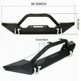 thumbnail image 3 of Kojem Front Rear Bumper for 1987-2006 Jeep Wrangler TJ YJ 1987-2006 W/ Led Light D-Rings Receiver Black Steel, 3 of 5