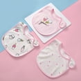 thumbnail image 3 of Cotton Baby Bibs with Snap Closure, Newborn Absorbent Towel, Cartoon Pattern, 3 Pcs, Ice Cream, 3 of 3