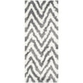 thumbnail image 4 of SAFAVIEH Giuseppe Chevron Shag Area Rug, Ivory/Grey, 11' x 15', 4 of 7