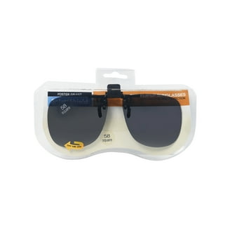 Polarized Clip-on Flip-up Plastic Sunglasses Aviator 58mm Wide