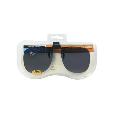 Solar Shield Dioptics ClipOn Unisex Square Fashion Sunglasses Black