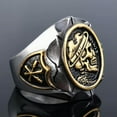 thumbnail image 3 of K-KED Men's Vintage Liberty Skull Ring Stainless Steel Biker Hip Hop Delicate Jewelry Punk Ring-15-Gold, 3 of 6