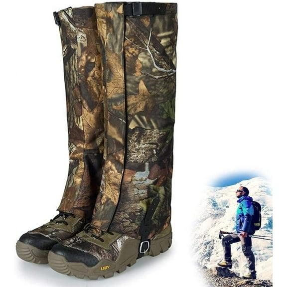 Hunting Leg Gaiters Waterproof Hiking Boot Gaiters Camo Snow Shoe Covers, Outdoor Skiing Gators for Men and Women