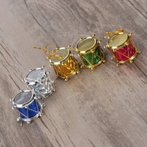 LEORX 12Pcs Paper Christmas Ornaments Set Mini Drum Hanging Pendants Plastic Tree Decoration Assorted Color