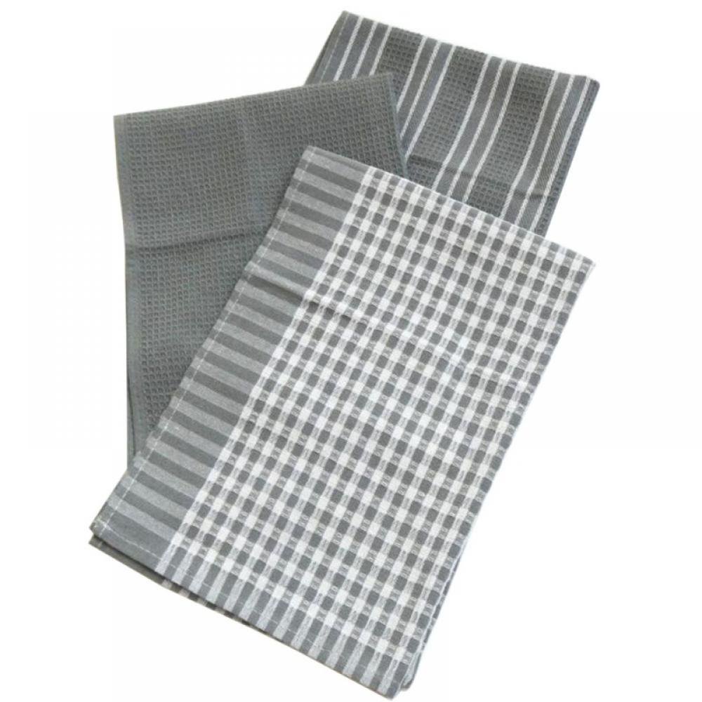 100 Natural Cotton Kitchen Towels Tea Towels Dish Cloth, LintFree and Machine Washable,3PCS