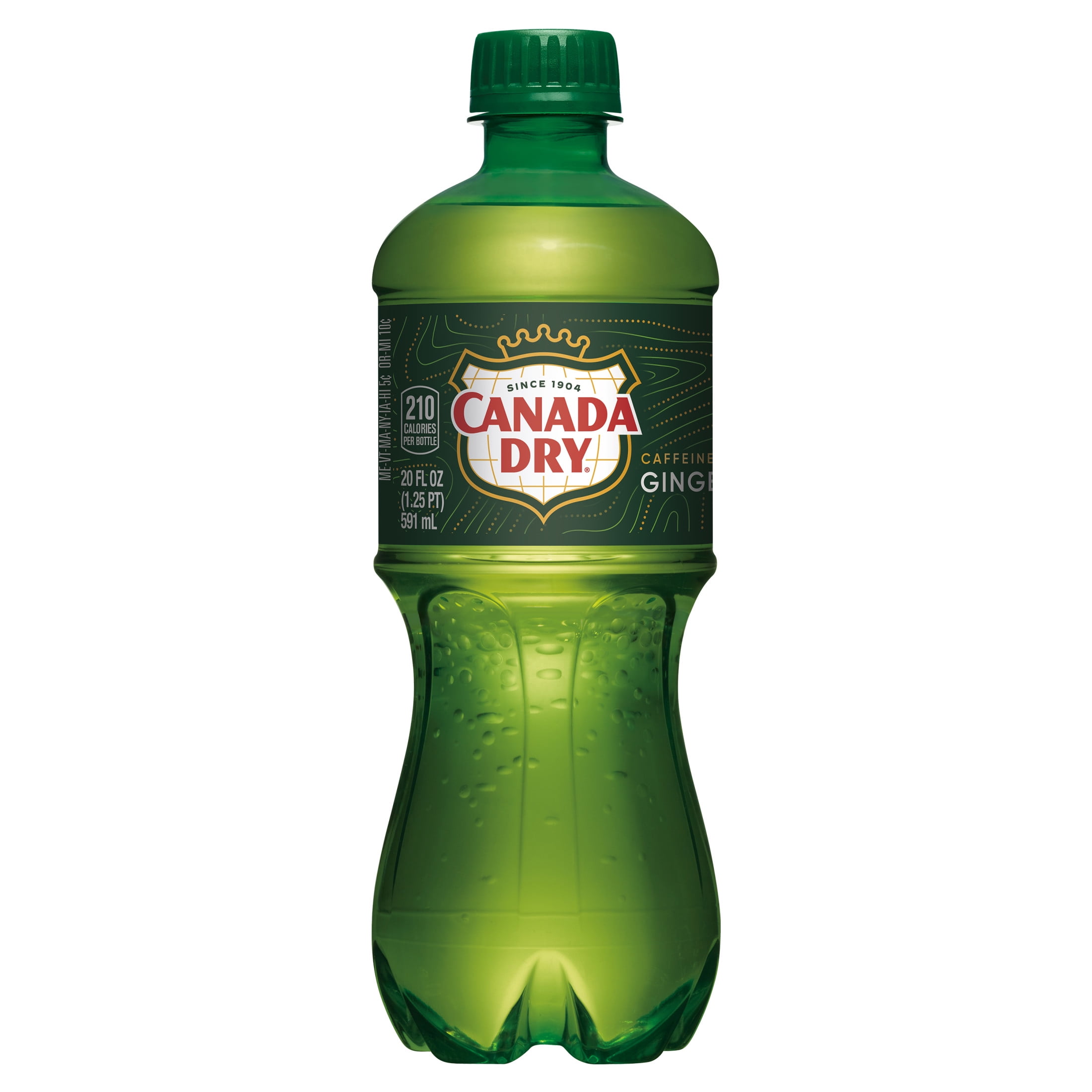 (5 pack) Canada Dry Caffeine Free Ginger Ale Soda Pop, 20 fl oz, Bottle