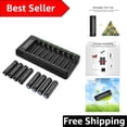 thumbnail image 1 of Reliable 8 Pack Rechargeable AA Batteries with 8 Bay Charger - Eco-Friendly Tech, 1 of 5