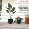 thumbnail image 5 of Alpine Corporation 15" x 12" Stone-Look Planters with Drainage Holes, Blue, Set of 2, 5 of 13