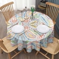 thumbnail image 3 of Multicolor Paisley Pattern Round Tablecloth 60"x60",Wrinkle Wipeable Table Cloth for Kitchen Dining Room Picnic Patio Party, 3 of 6