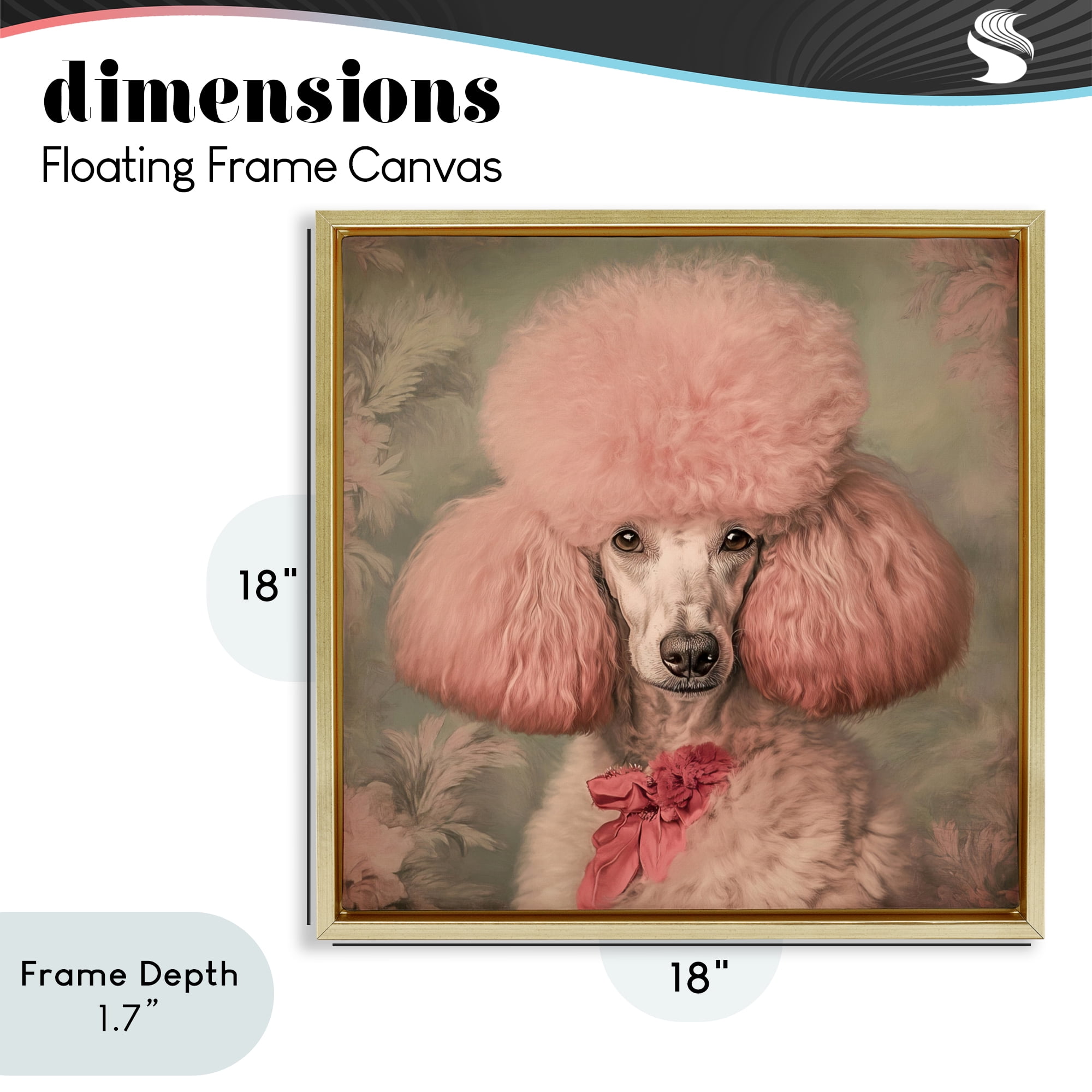 Stupell Industries Miss Baroness Blush Gold Framed Floater Canvas Wall Art, design by Tina LeCour