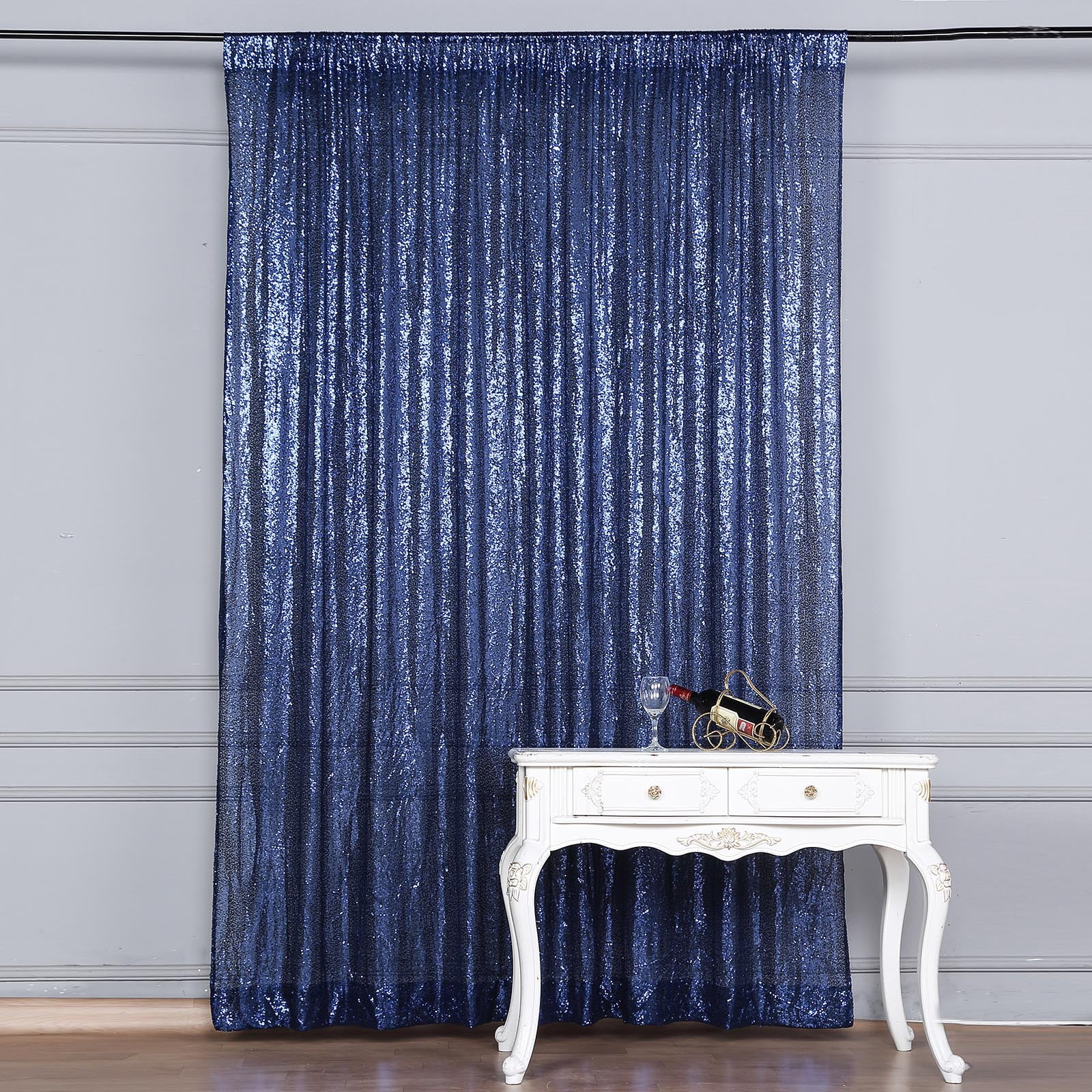Navy blue fabric shower curtain 2.1m width new free shipping 