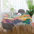 thumbnail image 3 of Yayeee Tablecloths 54" x 72" Rectangle Wrinkle Resistant Party Table Cover, Yellow Floral Wave, 3 of 8