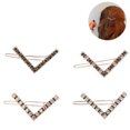 thumbnail image 2 of 4PCS Women Hair Clip Decorative Simple Rhinestone V Shaped Hair Pin Bobby Pin, 2 of 10