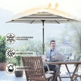 thumbnail image 4 of Patiokingdom 9 ft Outdoor Patio Umbrella with Crank Lift, Blue Stripes , Fade-Resistant Market Umbrella for Garden, Deck, Poolside, 4 of 5