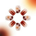 thumbnail image 5 of Yoyauz 24PCS Thanksgiving Square Fake Nails with Sparkling Maple Leaf Design Orange Black Nails Autumn Acrylic Nails Winter Women's Nails, 5 of 6