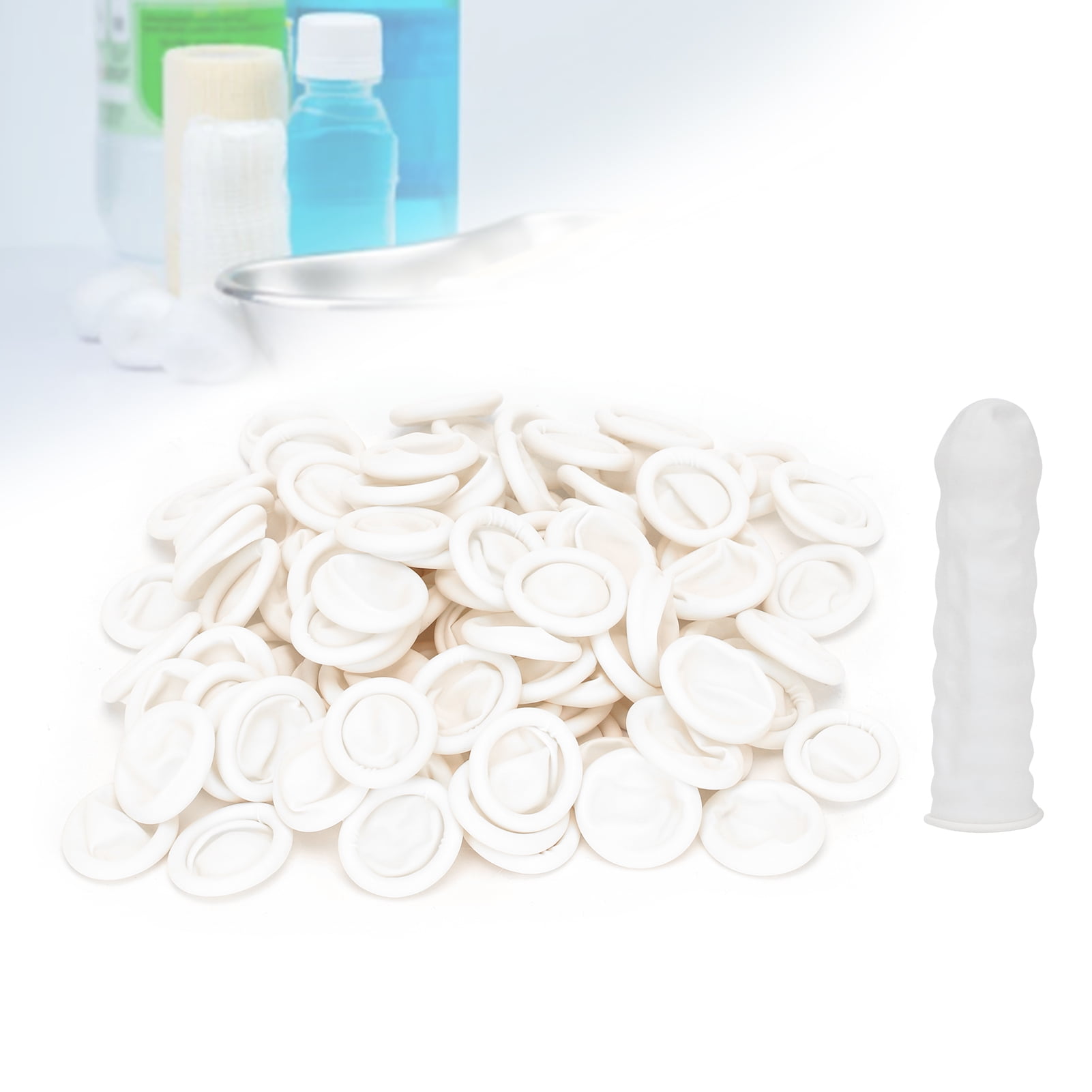 Mgaxyff Finger Protectors,100pcs Latex Finger Cots Waterproof Anti