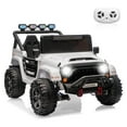 thumbnail image 1 of CazToi 24V Kids 2 Seater Ride On Car 4WD 4 Motors Remote Control 3 Speeds Bluetooth LED White, 1 of 8