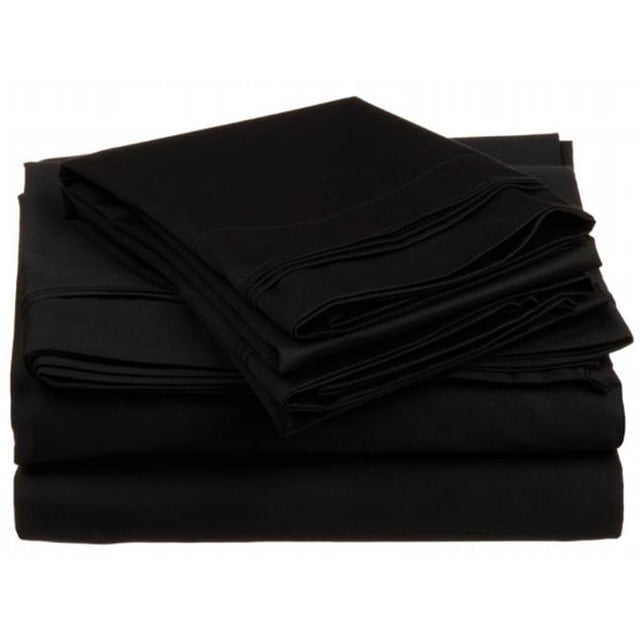 Egyptian Cotton 650 Thread Count Solid Sheet Set King-Black