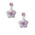 thumbnail image 2 of Delight Jewelry Silvertone Pink & Purple Butterfly on Large Flower Pink Crystal Clip on Earrings, 2 of 5