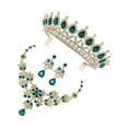 thumbnail image 2 of EeaseMX 1 Set Unique Bride Crown Necklace Earring Set Elegant Jewelry Wedding Dress Accessories Accesorio de vestuario para mujeres Mujer (Verde), 2 of 8