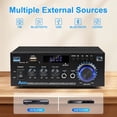 thumbnail image 2 of 3D Sound Stereo Amplifier 2025 Upgraded AK45 Wireless Receiver, Suitable for Home Stereo, 400W Dual Channel Wireless 5.0 Power Amplifier System with FM Radio, USB, SD Card and Remote Control, 2 of 6