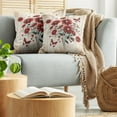 thumbnail image 5 of Ambesonne Rustic Throw Pillow Cover 2 Pack, Warm Tone Botanical Design, 16", Red Blue Grey and Eggshell, 5 of 7