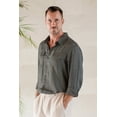 thumbnail image 3 of NOVICA Men's linen shirt, 'Wish List in Sage', 3 of 10