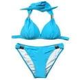 thumbnail image 2 of TaTaai Womens Two Piece Swimsuit High Waist Bikini Sets Ribbed Solid Color Push Up Tops Adjustable Straps Bathing Suits for Vacation 1-Pack Gift, 2 of 9